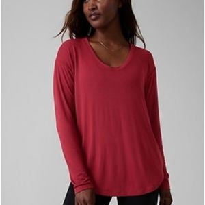 Athleta Red Cloudlight Relaxed Top S